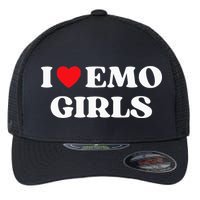 I Heart Emo Funny Quote Red Heart Emo Girl Style Flexfit Unipanel Trucker Cap