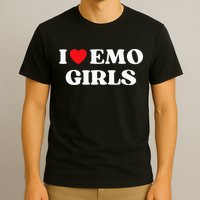 I Heart Emo Funny Quote Red Heart Emo Girl Style T-Shirt