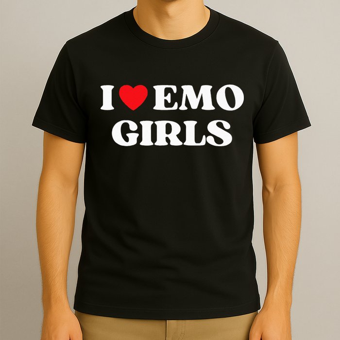 I Heart Emo Funny Quote Red Heart Emo Girl Style T-Shirt