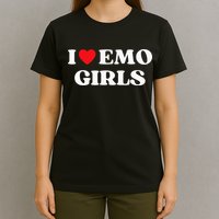 I Heart Emo Funny Quote Red Heart Emo Girl Style T-Shirt