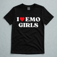 I Heart Emo Funny Quote Red Heart Emo Girl Style T-Shirt
