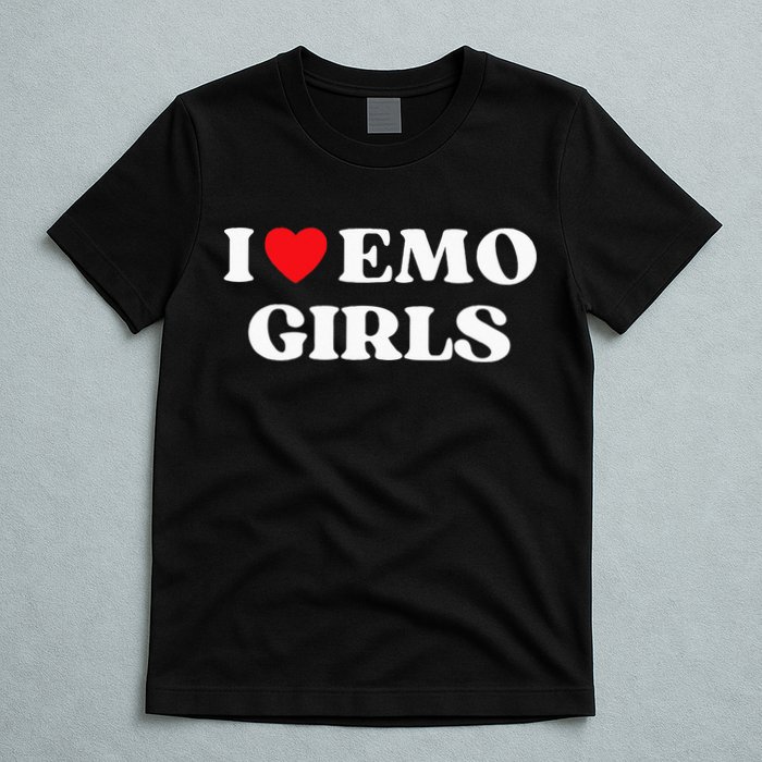 I Heart Emo Funny Quote Red Heart Emo Girl Style T-Shirt