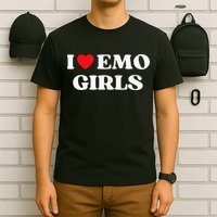 I Heart Emo Funny Quote Red Heart Emo Girl Style T-Shirt