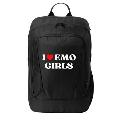 I Heart Emo Funny Quote Red Heart Emo Girl Style City Backpack