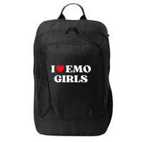 I Heart Emo Funny Quote Red Heart Emo Girl Style City Backpack
