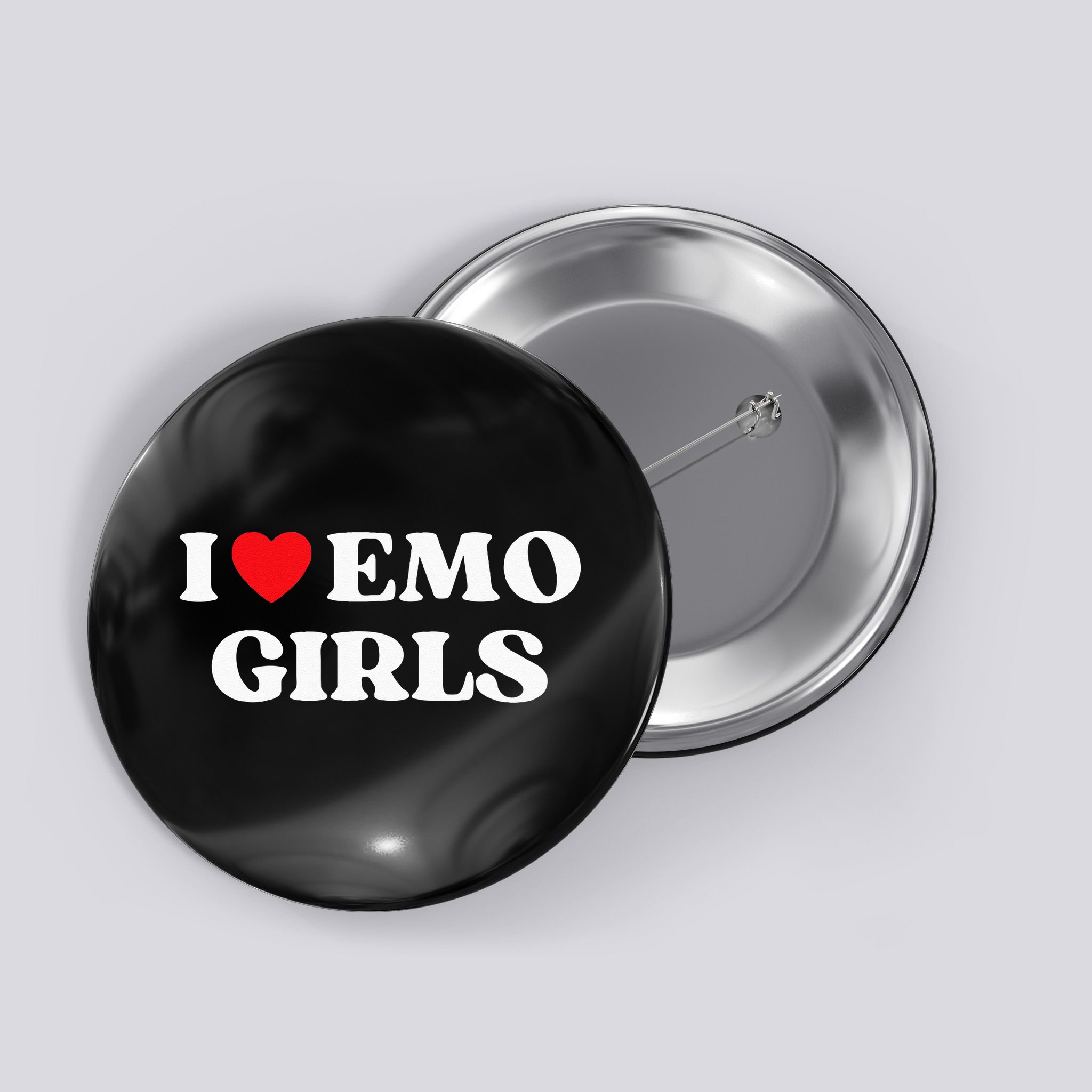 I Heart Emo Funny Quote Red Heart Emo Girl Style Button