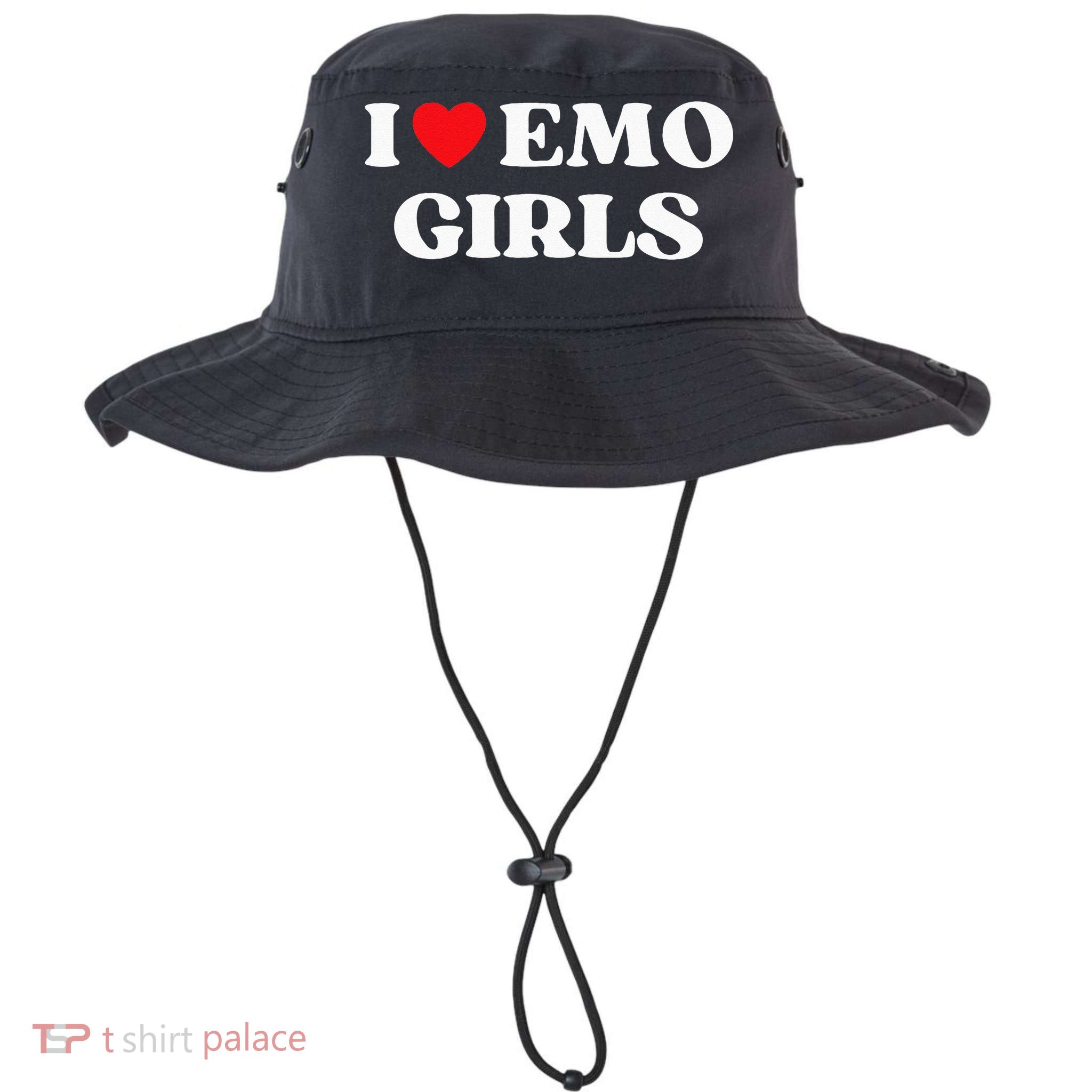 I Heart Emo Funny Quote Red Heart Emo Girl Style Bucket Hat