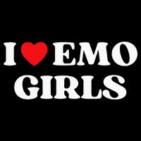 I Heart Emo Funny Quote Red Heart Emo Girl Style Flat Bill Trucker Hat