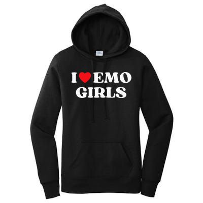 I Heart Emo Funny Quote Red Heart Emo Girl Style Women's Pullover Hoodie