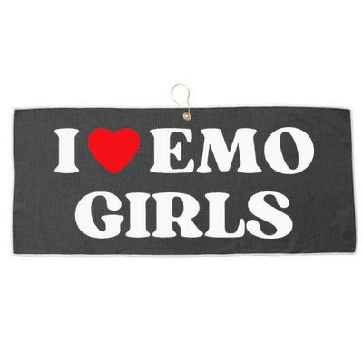 I Heart Emo Funny Quote Red Heart Emo Girl Style Large Microfiber Waffle Golf Towel