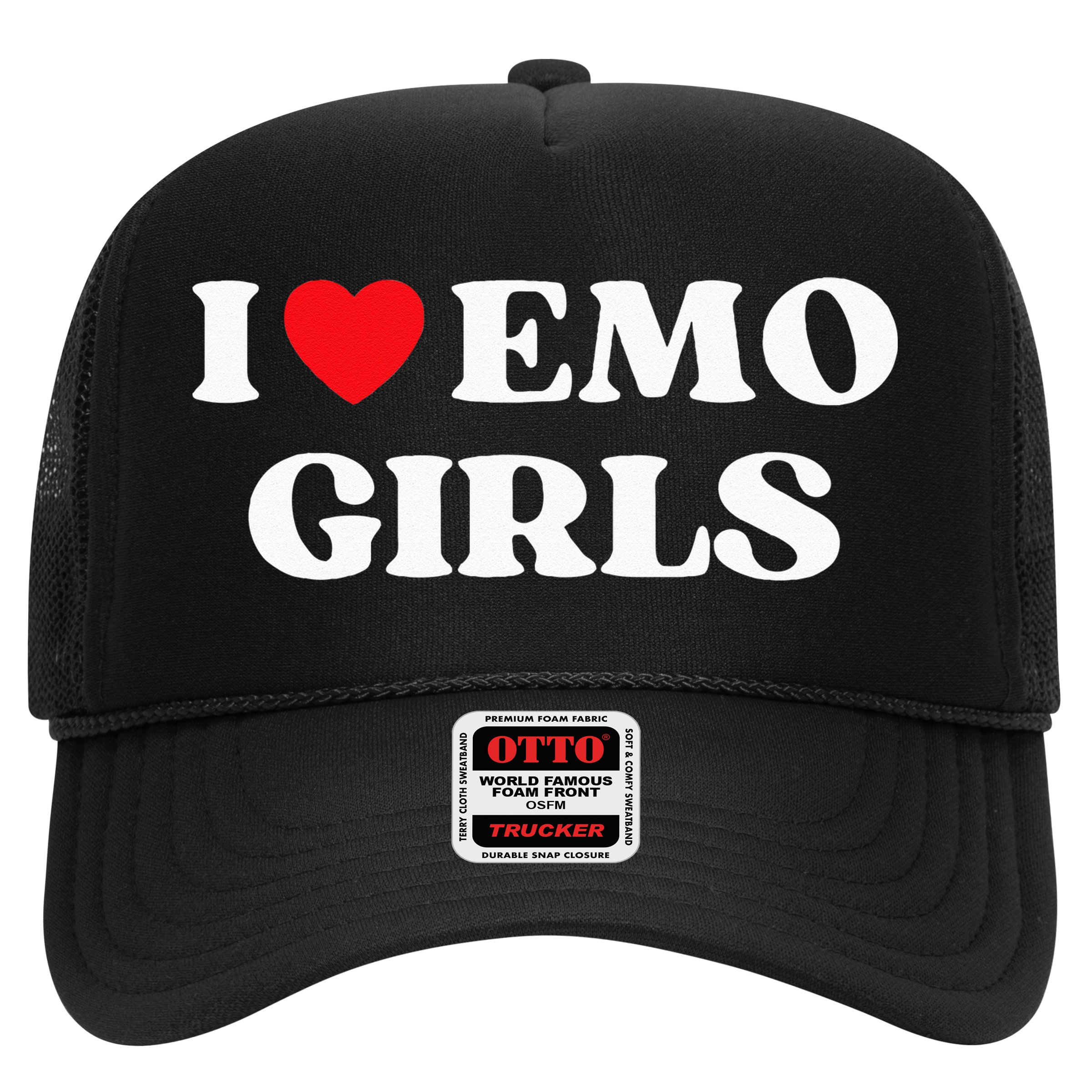 I Heart Emo Funny Quote Red Heart Emo Girl Style Hat