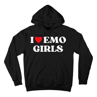 I Heart Emo Funny Quote Red Heart Emo Girl Style Tall Hoodie