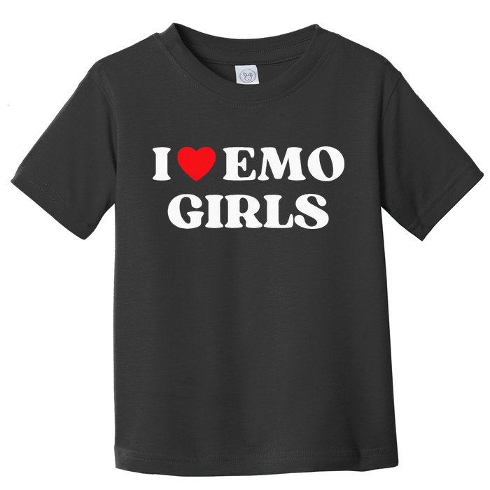 I Heart Emo Funny Quote Red Heart Emo Girl Style Toddler T-Shirt