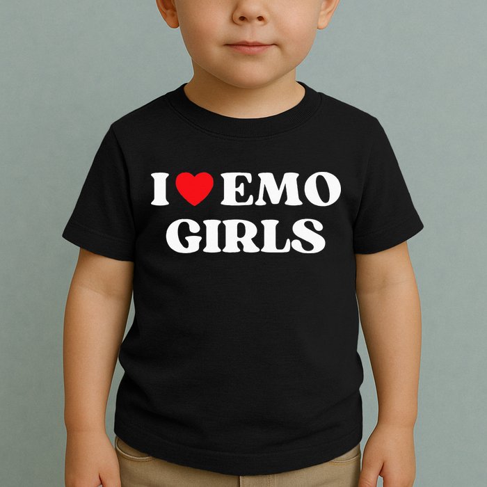 I Heart Emo Funny Quote Red Heart Emo Girl Style Toddler T-Shirt