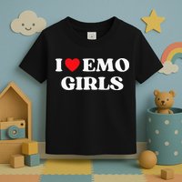 I Heart Emo Funny Quote Red Heart Emo Girl Style Toddler T-Shirt