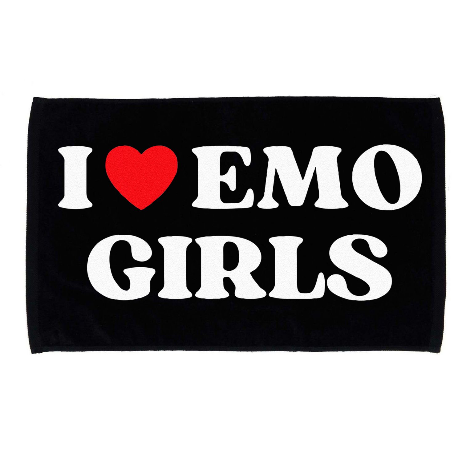 I Heart Emo Funny Quote Red Heart Emo Girl Style Microfiber Hand Towel