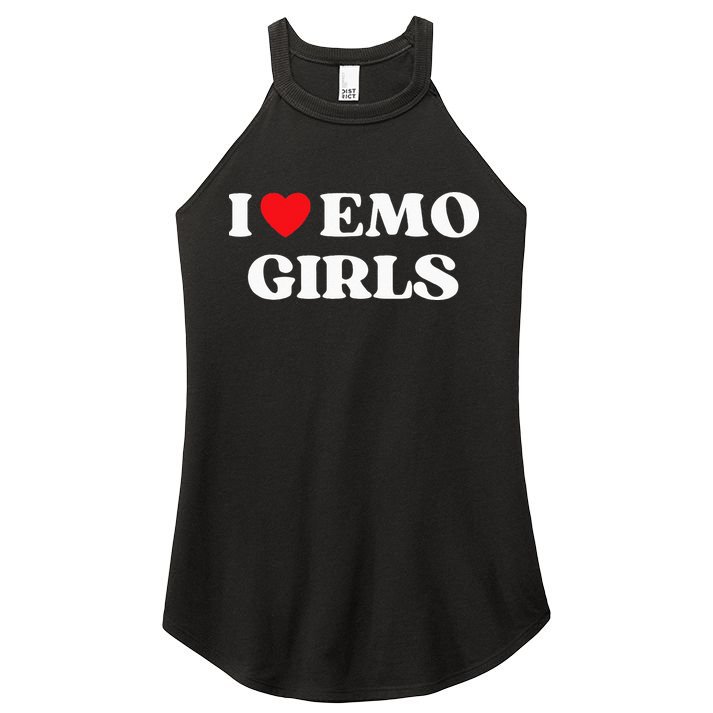 I Heart Emo Funny Quote Red Heart Emo Girl Style Women's Perfect Tri Rocker Tank