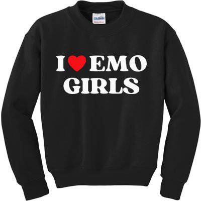 I Heart Emo Funny Quote Red Heart Emo Girl Style Kids Sweatshirt