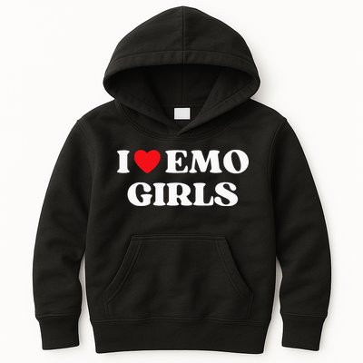 I Heart Emo Funny Quote Red Heart Emo Girl Style Kids Hoodie