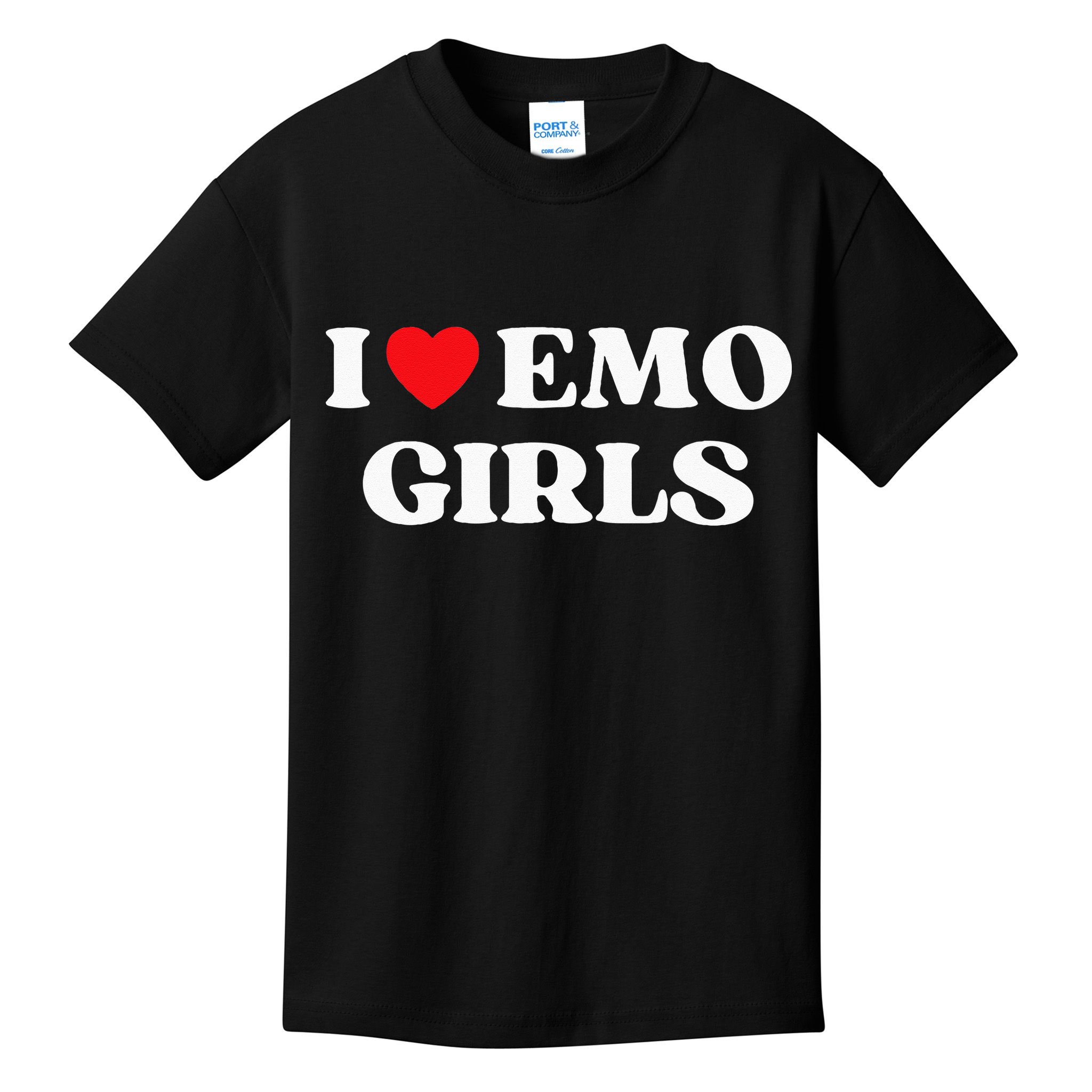 I Heart Emo Funny Quote Red Heart Emo Girl Style Kids T-Shirt