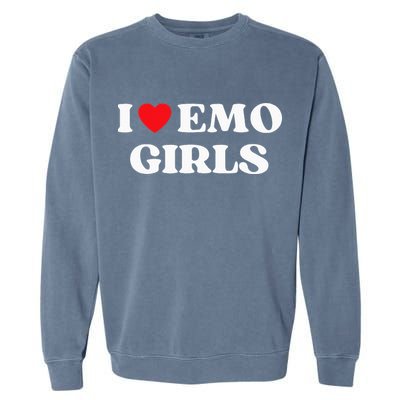 I Heart Emo Funny Quote Red Heart Emo Girl Style Garment-Dyed Sweatshirt