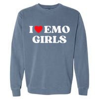 I Heart Emo Funny Quote Red Heart Emo Girl Style Garment-Dyed Sweatshirt