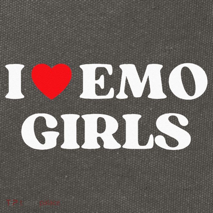 I Heart Emo Funny Quote Red Heart Emo Girl Style Cotton Canvas Backpack