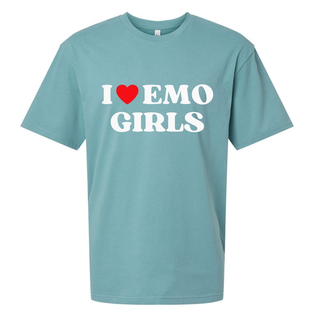 I Heart Emo Funny Quote Red Heart Emo Girl Style Sueded Cloud Jersey T-Shirt