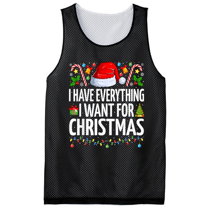 I Have Everything I Want For Christmas Couple Pajama Couples Mesh Reversible Basketball Jersey Tank