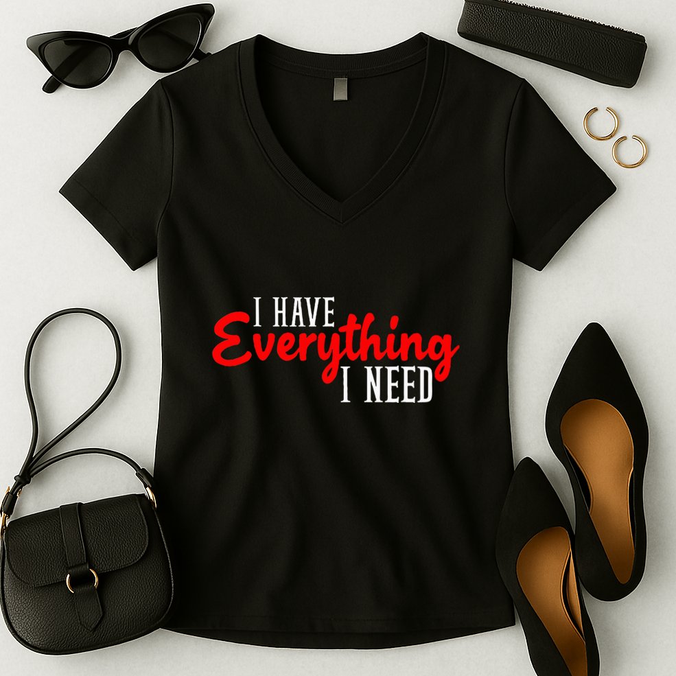 I Have Everything I Need I Am Everything Matching Couple Women's V-Neck T-Shirt