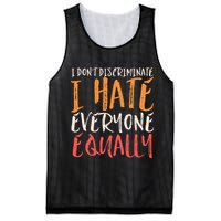 I Hate Everyone Equally I Don't Discriminate Funny Sarcastic Mesh Reversible Basketball Jersey Tank