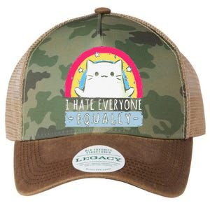 I Hate Everyone Equally Rainbow Cat Legacy Tie Dye Trucker Hat