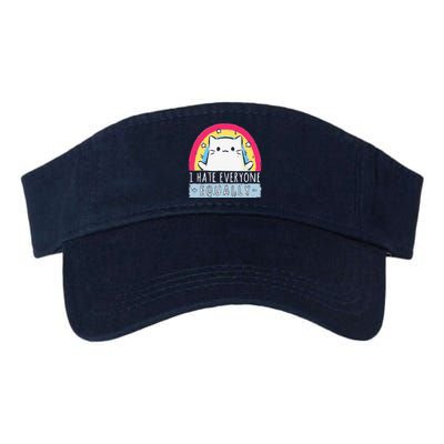 I Hate Everyone Equally Rainbow Cat Valucap Bio-Washed Visor