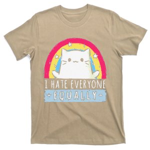 I Hate Everyone Equally Rainbow Cat T-Shirt