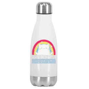 I Hate Everyone Equally Rainbow Cat Stainless Steel Insulated Water Bottle