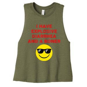 I Have Explosive Diarrhea And A Boner Women's Racerback Cropped Tank