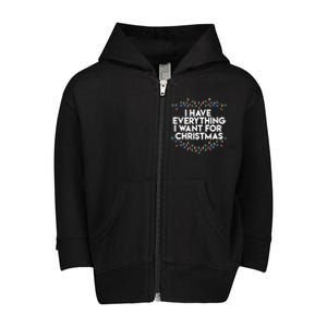 I Have Everything I Want For Christmas Funny Xmas Couples Toddler Zip Fleece Hoodie