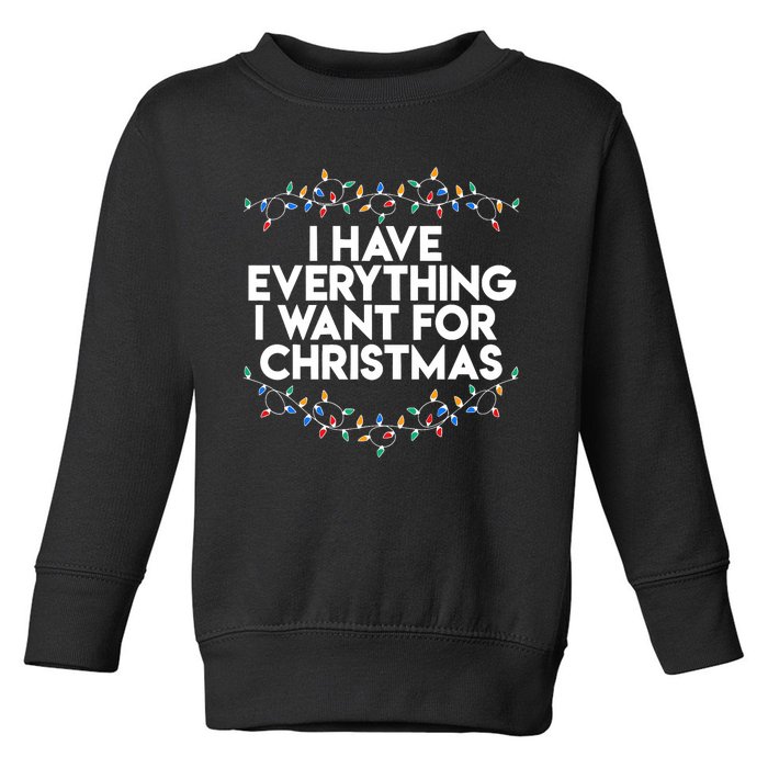 I Have Everything I Want For Christmas Funny Xmas Couples Toddler Sweatshirt