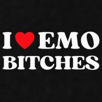 I Heart Emo Bitches Funny Quote Red Heart Emo Style Ladies PosiCharge Tri-Blend Wicking Tank