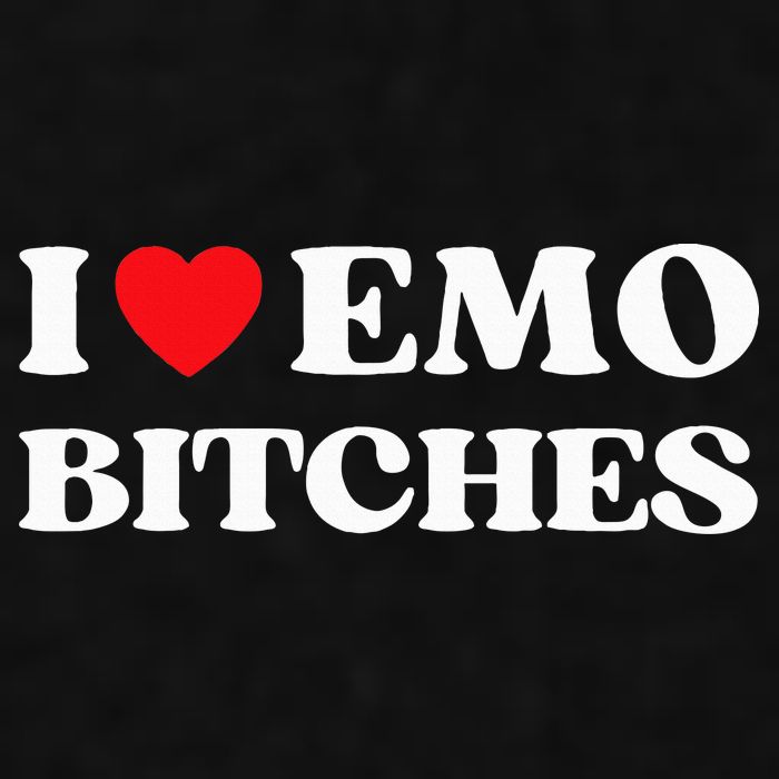 I Heart Emo Bitches Funny Quote Red Heart Emo Style Ladies PosiCharge Tri-Blend Wicking Tank