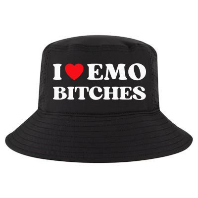 I Heart Emo Bitches Funny Quote Red Heart Emo Style Cool Comfort Performance Bucket Hat