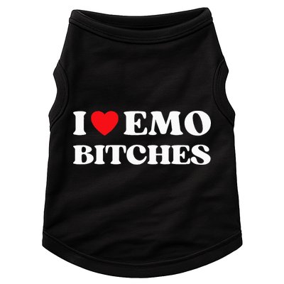 I Heart Emo Bitches Funny Quote Red Heart Emo Style Doggie Tank