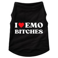 I Heart Emo Bitches Funny Quote Red Heart Emo Style Doggie Tank