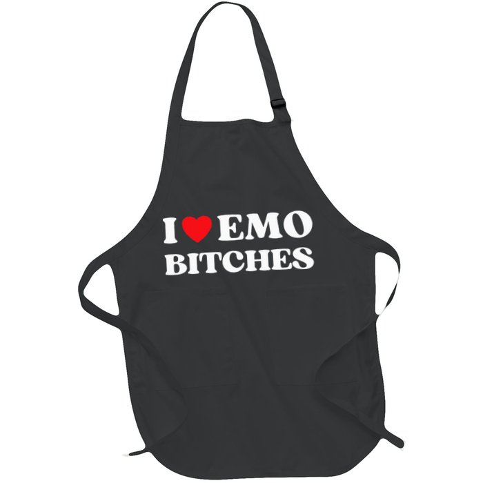 I Heart Emo Bitches Funny Quote Red Heart Emo Style Apron