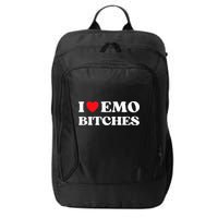 I Heart Emo Bitches Funny Quote Red Heart Emo Style City Backpack