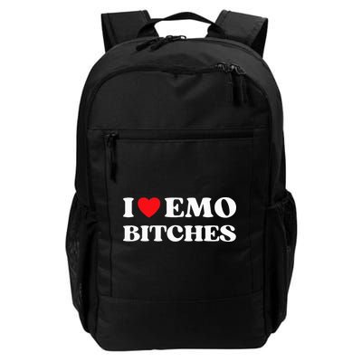 I Heart Emo Bitches Funny Quote Red Heart Emo Style Daily Commute Backpack