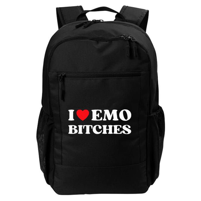 I Heart Emo Bitches Funny Quote Red Heart Emo Style Backpack