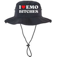 I Heart Emo Bitches Funny Quote Red Heart Emo Style Bucket Hat