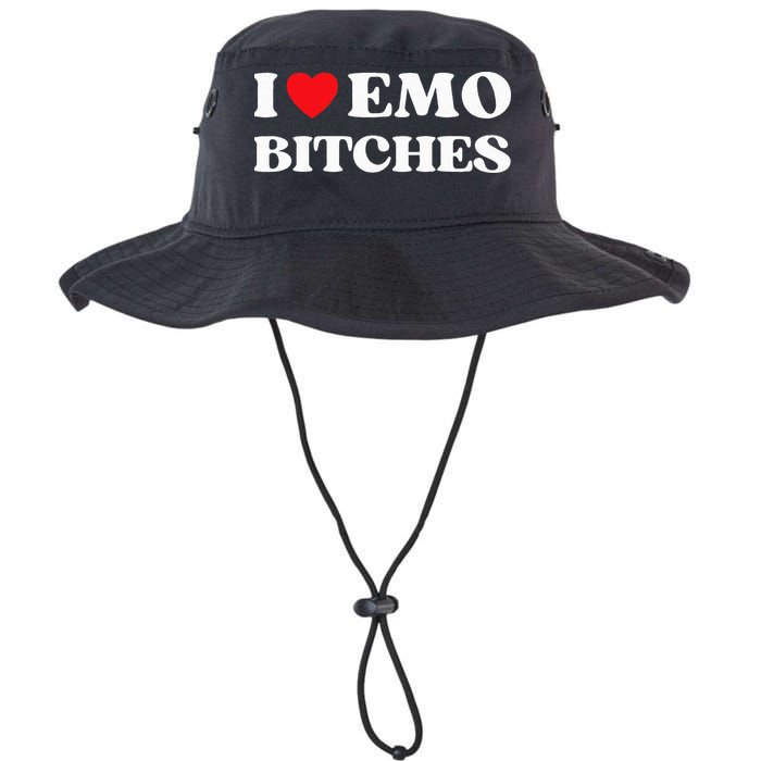 I Heart Emo Bitches Funny Quote Red Heart Emo Style Bucket Hat
