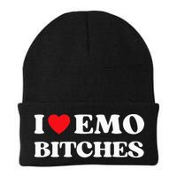 I Heart Emo Bitches Funny Quote Red Heart Emo Style Beanie